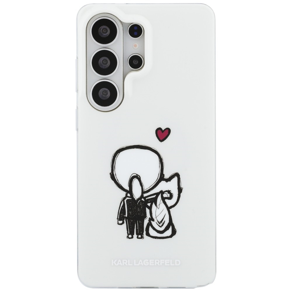Karl Lagerfeld IML Print MagSafe, trwały wzór galwaniczny, odporność na ścieranie, modny styl, przezroczyste z wzorem projektanta i Choupette