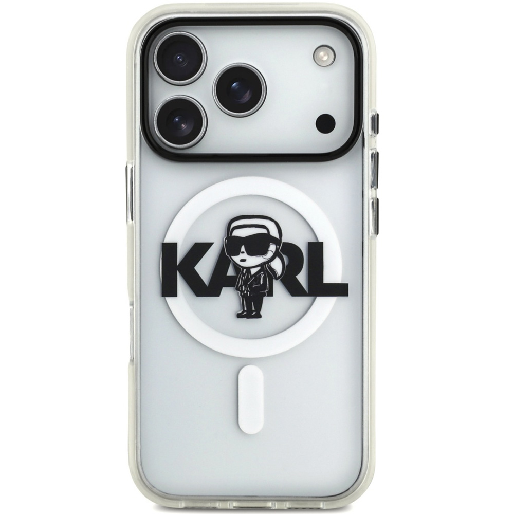 Etui Karl Lagerfeld IML Karl Sketch Logo do MagSafe do iPhone 17 Pro, przezroczyste