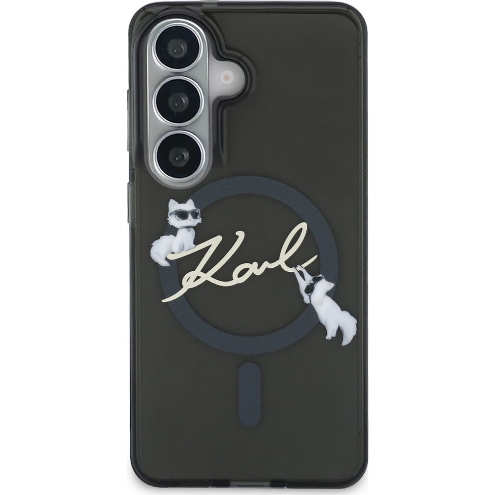 Karl Lagerfeld IML Print MagSafe, trwały wzór galwaniczny, odporność na ścieranie, modny styl, przydymione z kotką Choupette