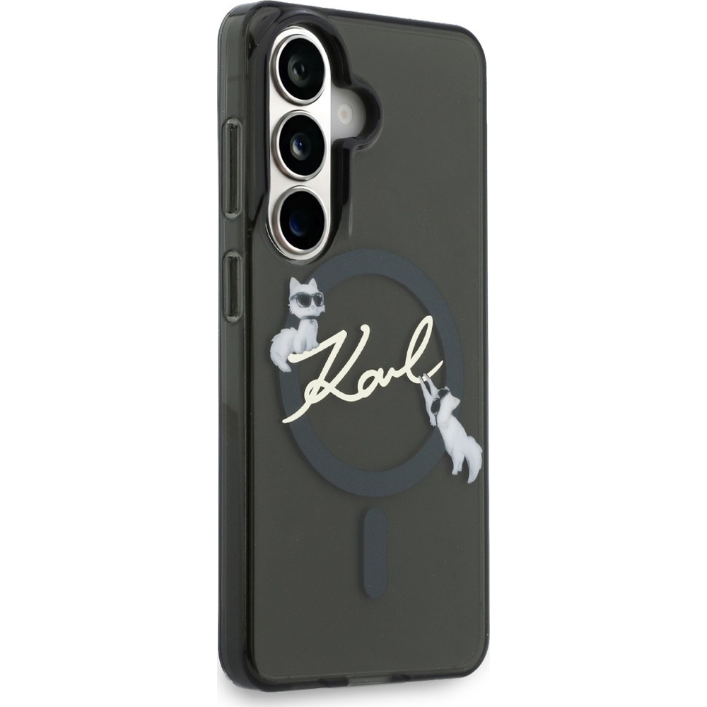 Karl Lagerfeld IML Print MagSafe, oficjalna licencja, designerska ochrona MagSafe, przydymione z kotką Choupette