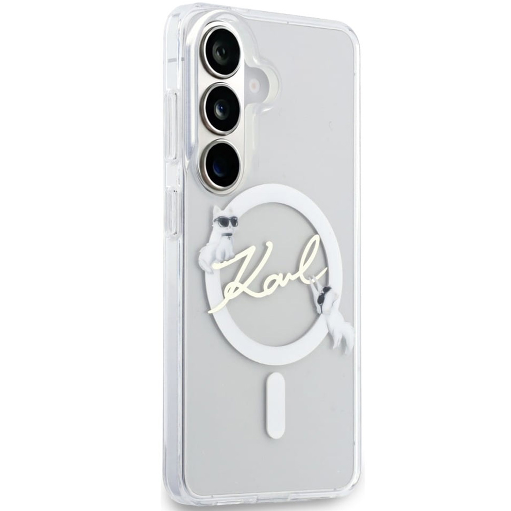 Etui Karl Lagerfeld IML Print MagSafe Karl Script do Galaxy S26, przezroczyste