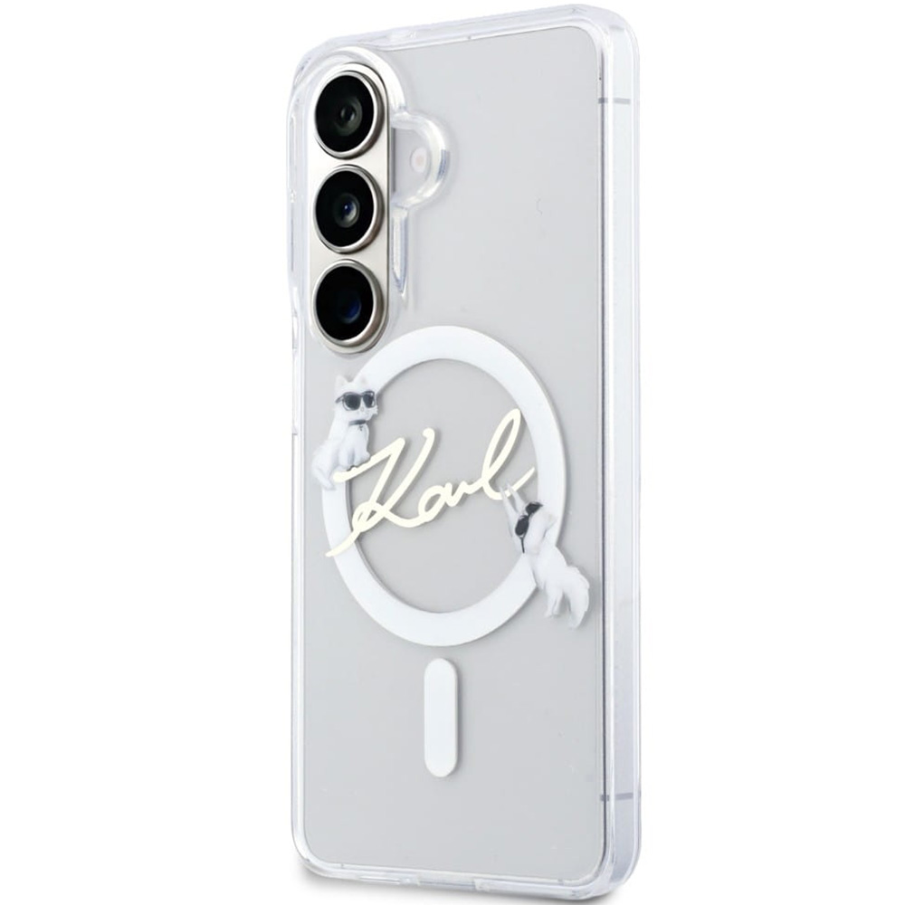 Etui Karl Lagerfeld IML Print MagSafe Karl Script do Galaxy S26, przezroczyste