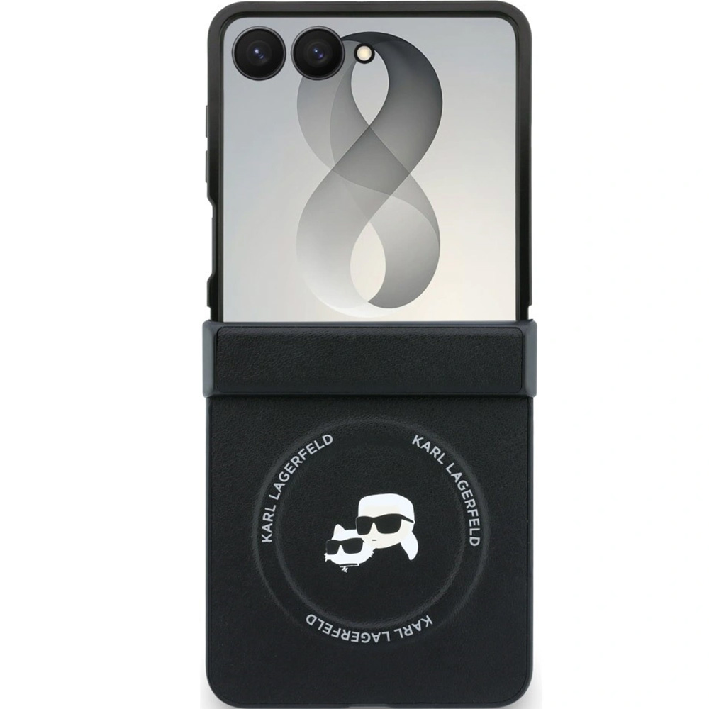 Etui Karl Lagerfeld Karl and Choupette Pins MagSafe do Galaxy Z Flip8 do MagSafe, czarne