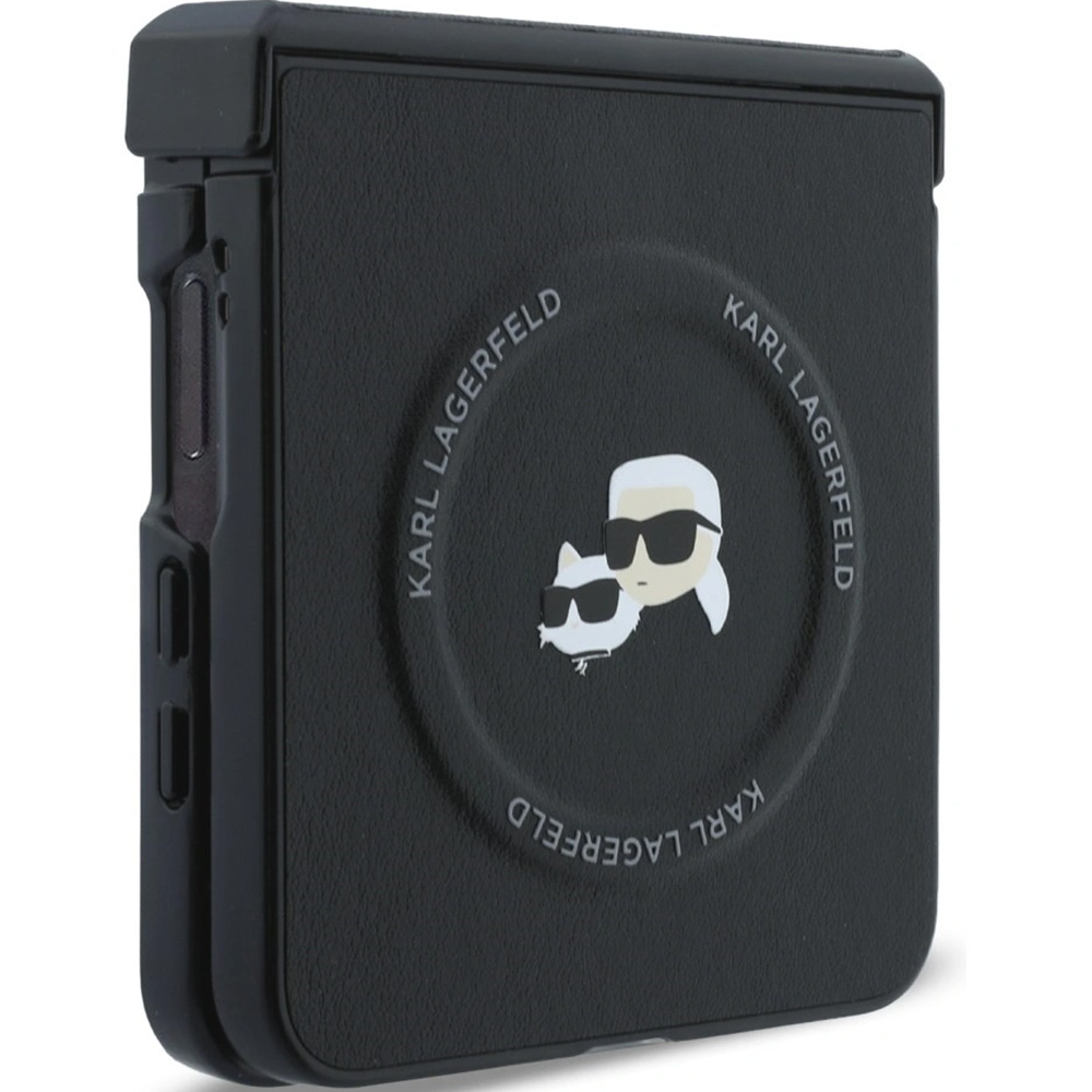 Etui Karl Lagerfeld Karl and Choupette Pins MagSafe do Galaxy Z Flip8 do MagSafe, czarne