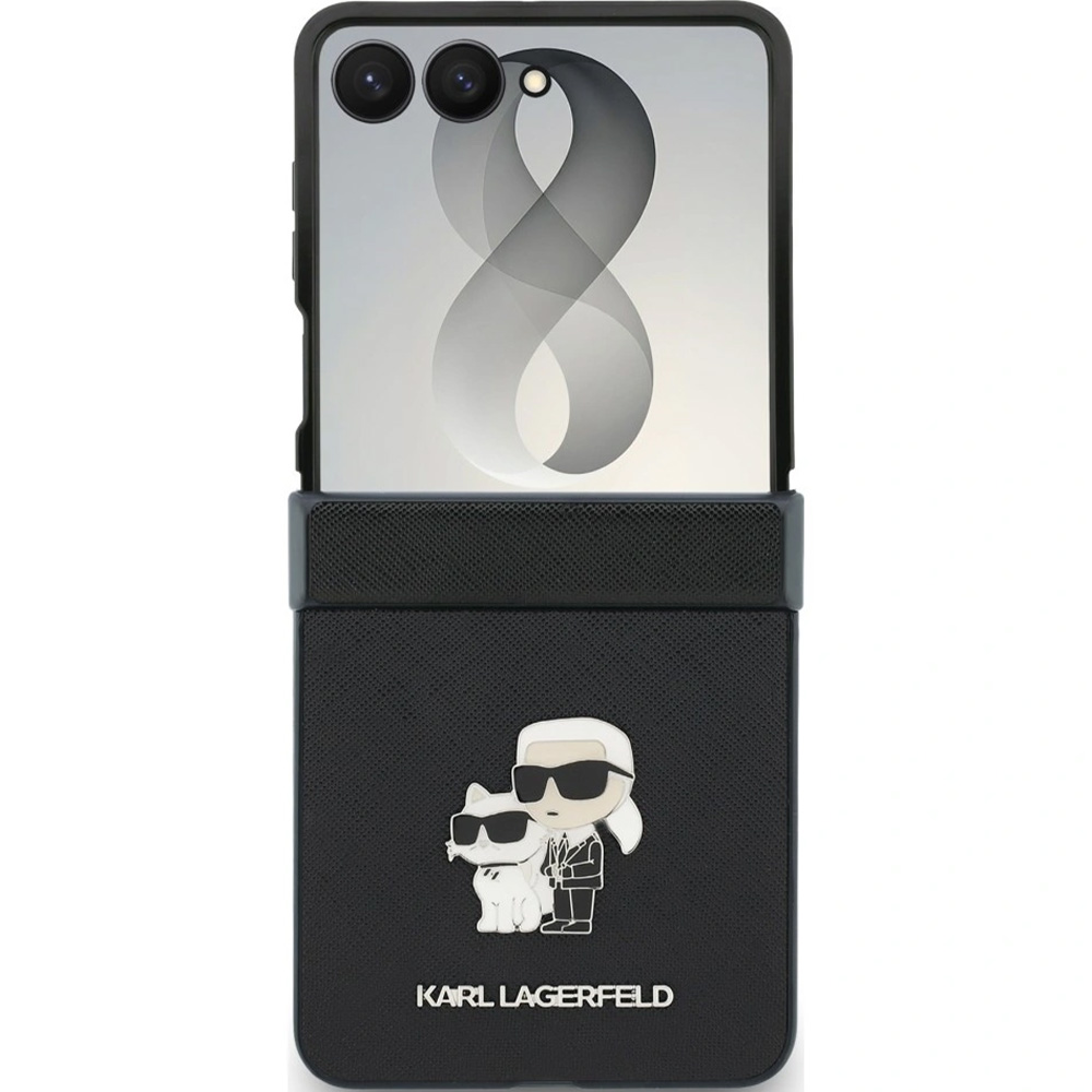 Etui Karl Lagerfeld Saffiano Pins do Galaxy Z Flip8, czarne
