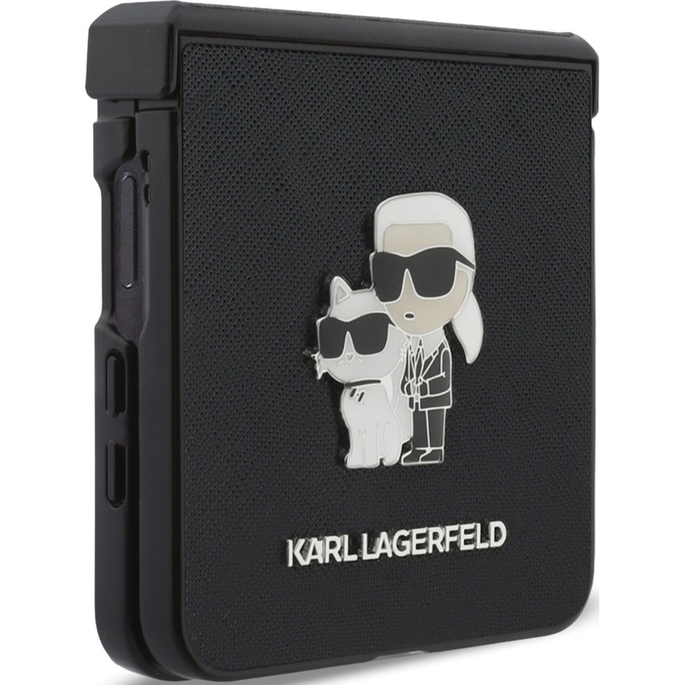 Etui Karl Lagerfeld Saffiano Pins do Galaxy Z Flip8, czarne