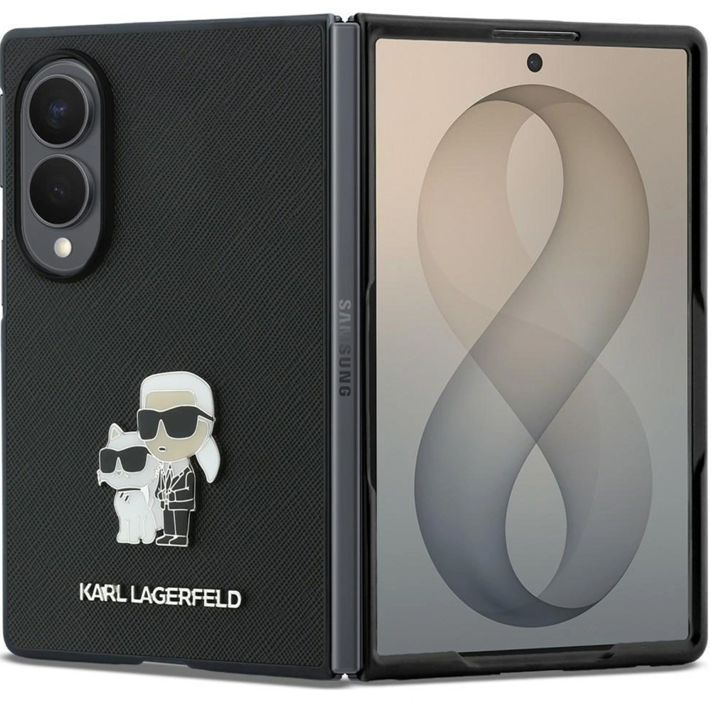 Etui Karl Lagerfeld Saffiano Pins do Galaxy Z Fold8, czarne