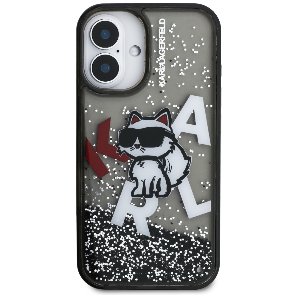 Karl Lagerfeld Liquid Glitter Choupette Logo MagSafe, odporność bezpieczeństwo wytrzymałość komfort, czarne