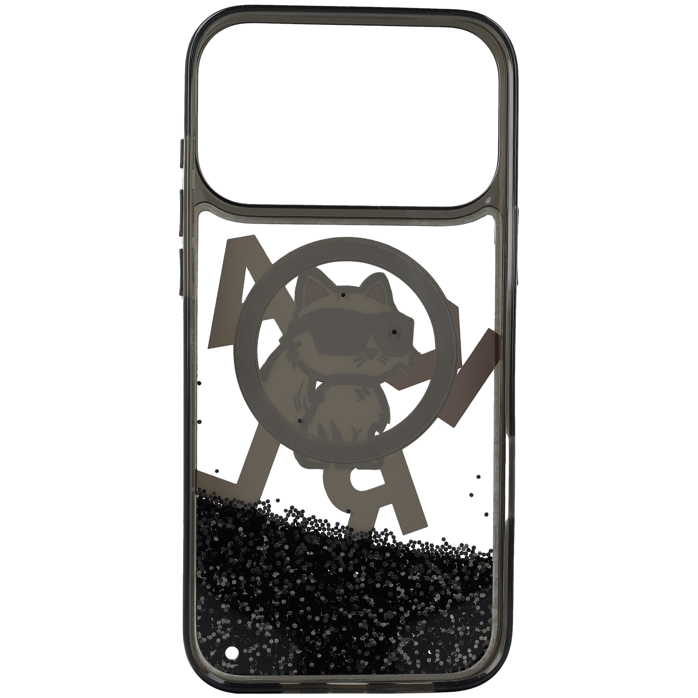 Karl Lagerfeld Liquid Glitter Choupette Logo MagSafe, dostępność funkcji ergonomiczny komfort porty, przydymione, wzorzyste z brokatem