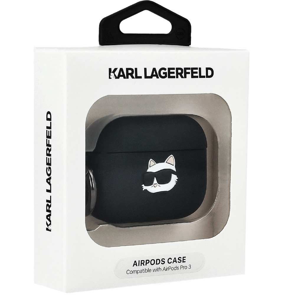 Etui Karl Lagerfeld Silicone Chaupette Head 3D do AirPods Pro 3, czarne