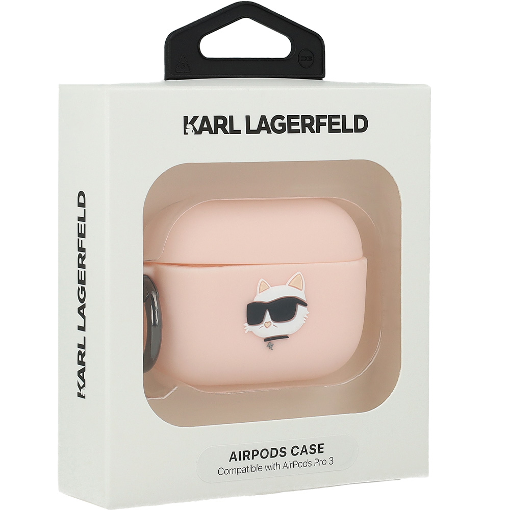 Etui Karl Lagerfeld Silicone Chaupette Head 3D do AirPods Pro 3, różowe