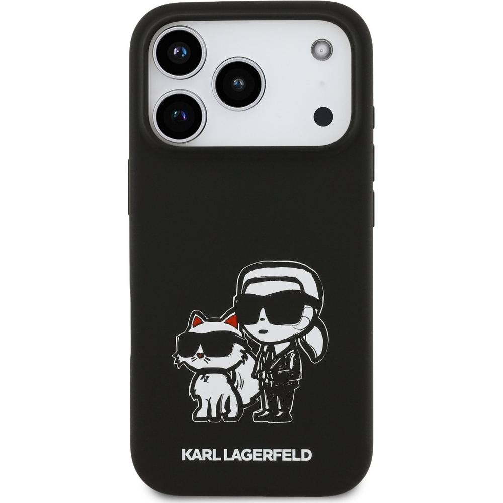 Karl Lagerfeld Silicone K C Sketch Logo MagSafe, silikon wytrzymały antypoślizgowy wygodny praktyczny, czarne