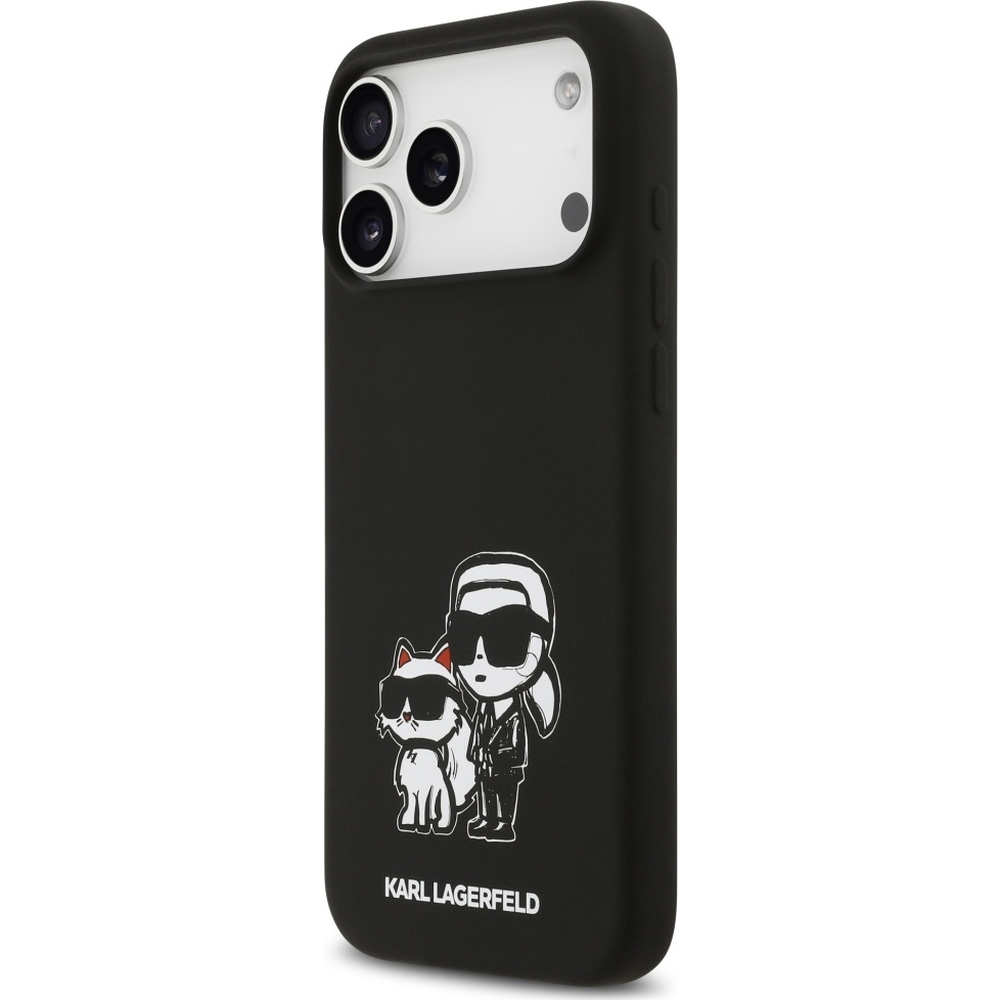 Karl Lagerfeld Silicone K C Sketch Logo MagSafe, designerskie plecki modny unikalny styl elegancja, czarne