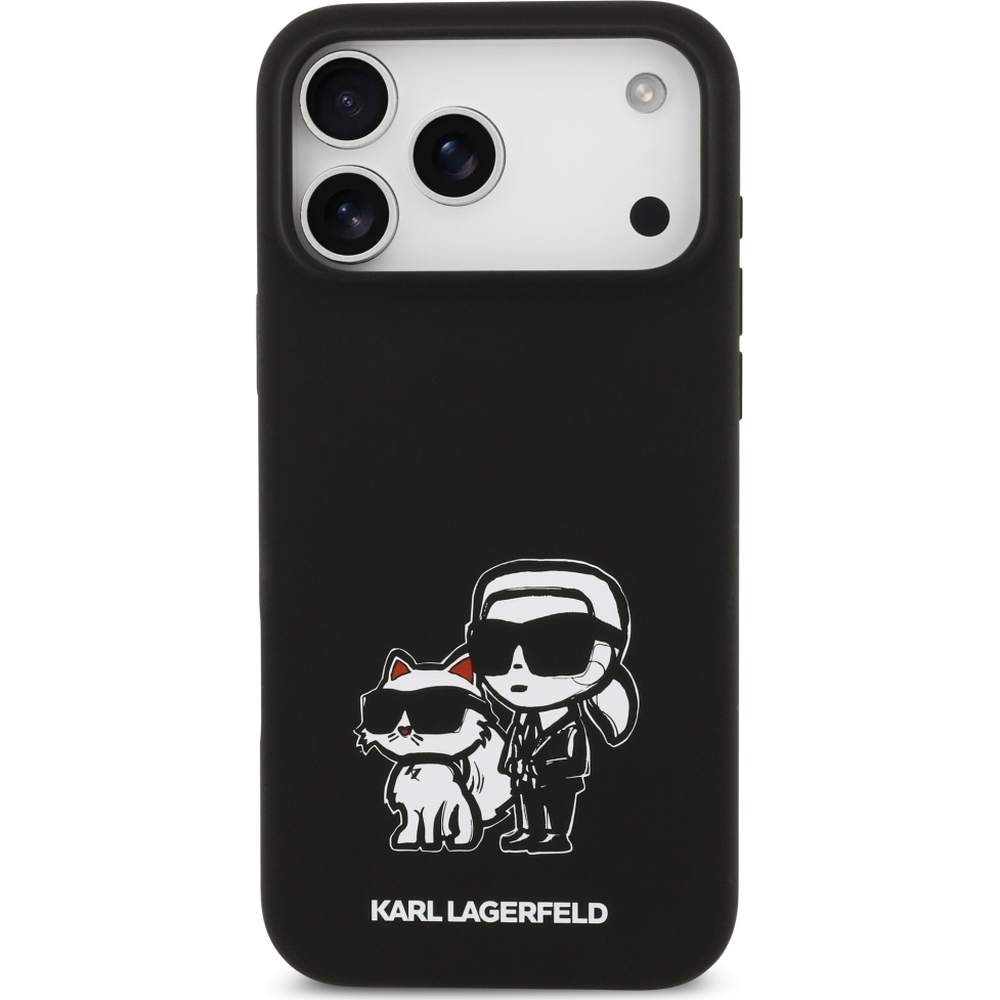 Karl Lagerfeld Silicone K C Sketch Logo MagSafe, silikon wytrzymały antypoślizgowy wygodny praktyczny, czarne
