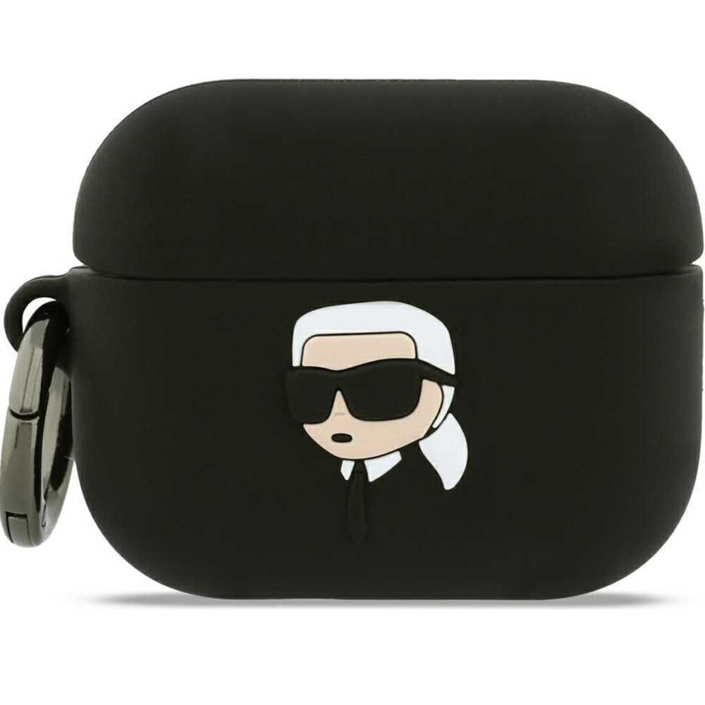 Etui Karl Lagerfeld Silicone Karl Head 3D do AirPods Pro 3, czarne
