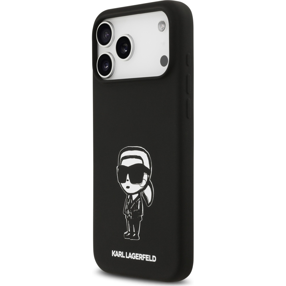 Karl Lagerfeld Silicone KL Sketch Logo MagSafe, designerskie plecki modny unikalny styl elegancja, czarne