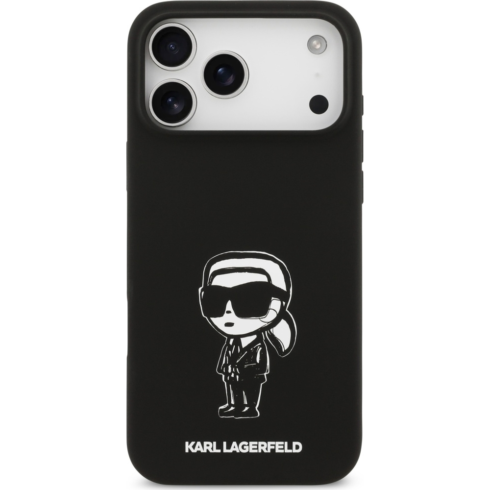 Karl Lagerfeld Silicone KL Sketch Logo MagSafe, silikon wytrzymały antypoślizgowy wygodny praktyczny, czarne