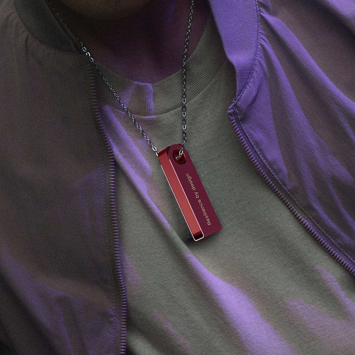 Portfel kryptowalut i NFT Ledger Nano S Plus, bordowy