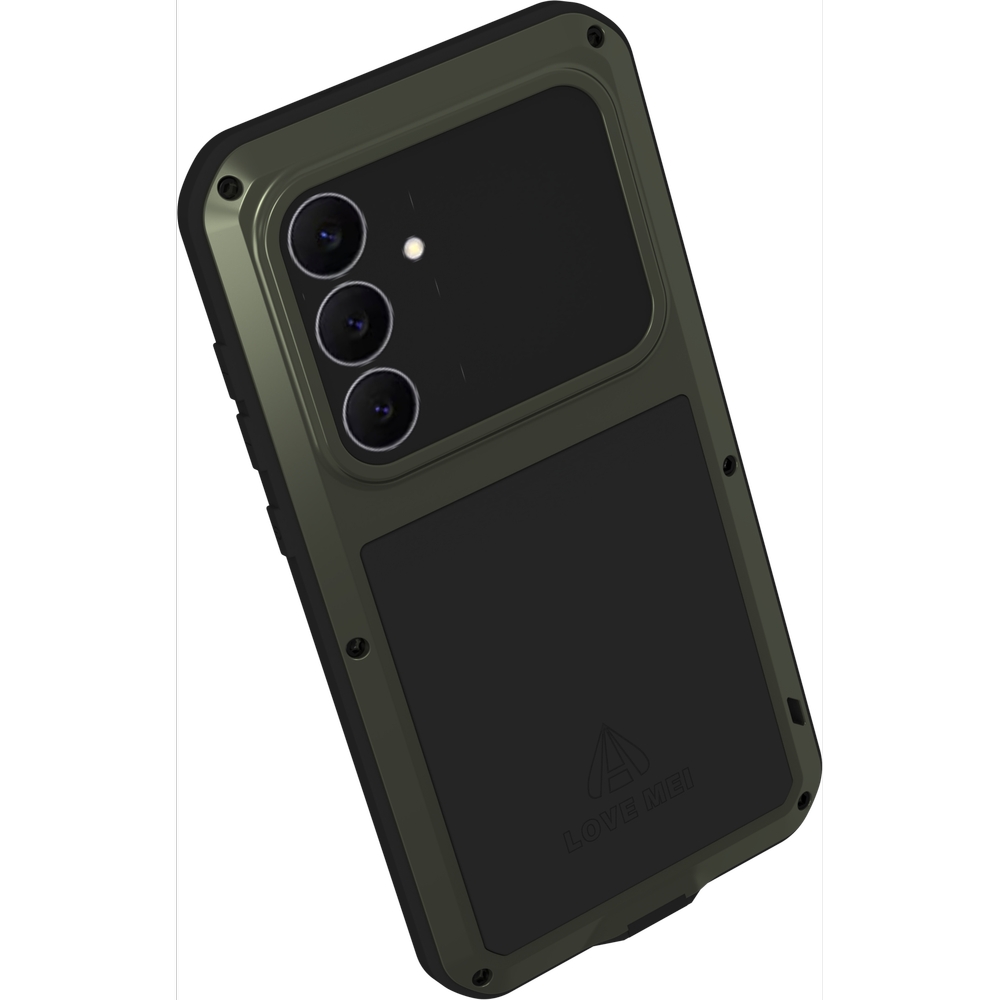 Etui pancerne + szkło LOVE MEI Powerful do Galaxy S25 FE, zielone