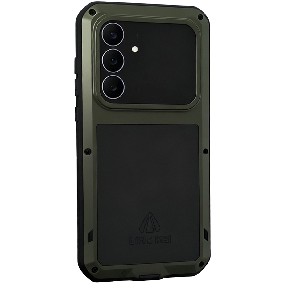 Etui pancerne + szkło LOVE MEI Powerful do Galaxy S25 FE, zielone