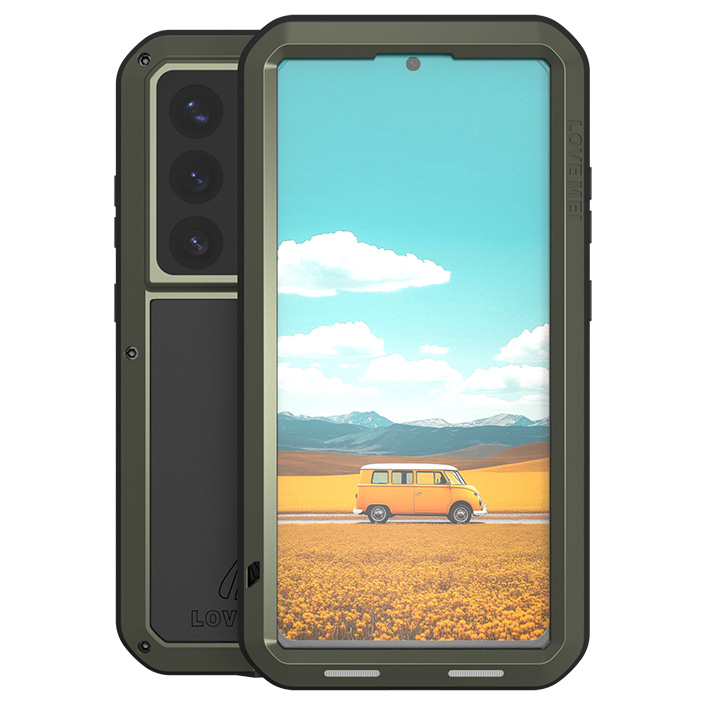 Etui pancerne, case + szkło LOVE MEI Powerful do Galaxy S26 Ultra, zielone
