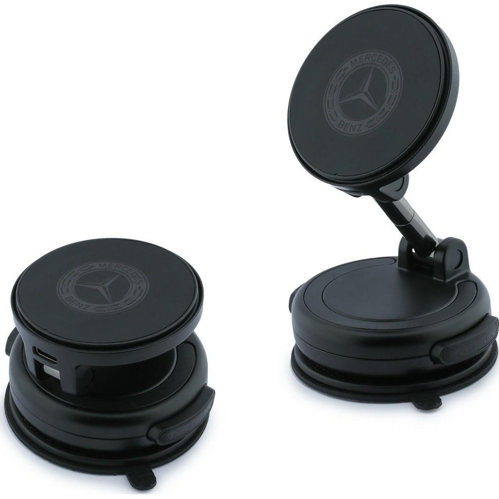 Mercedes-Benz Foldable Magnetic Car Mount Charger, składany uchwyt magnetyczny z ładowaniem 15W, elegancki, czarny