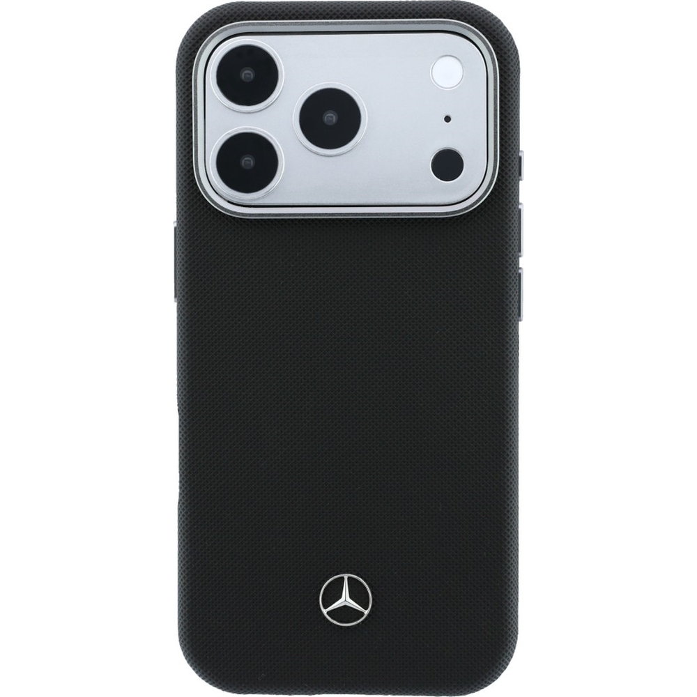 Mercedes-Benz Leather Semi Wrap Grill Pattern MagSafe, metalowa ramka aparatu trwałe przyciski płynna praca, czarne