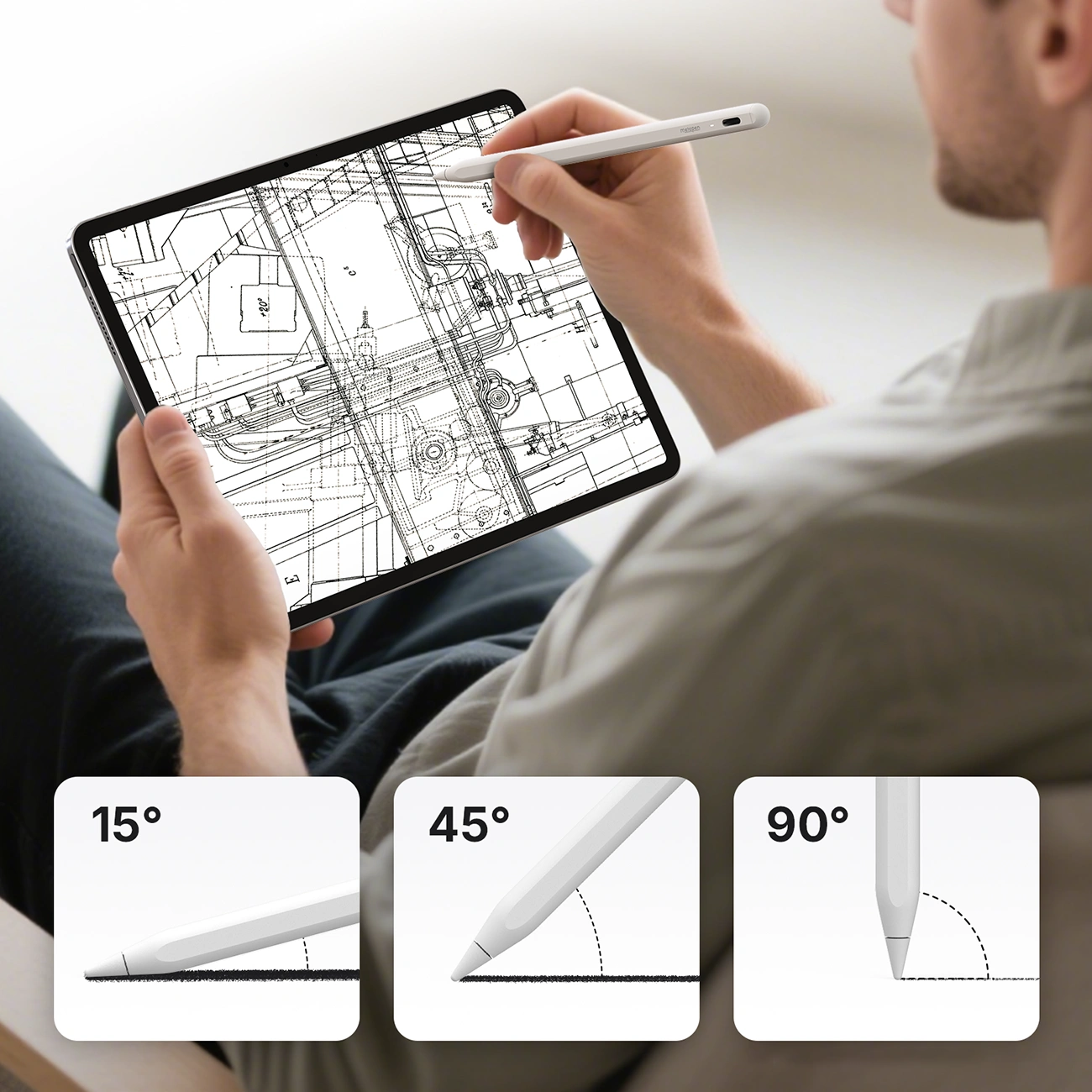 Rysik Metapen Pencil Air8 Pro do iPad 2018-2026, biały