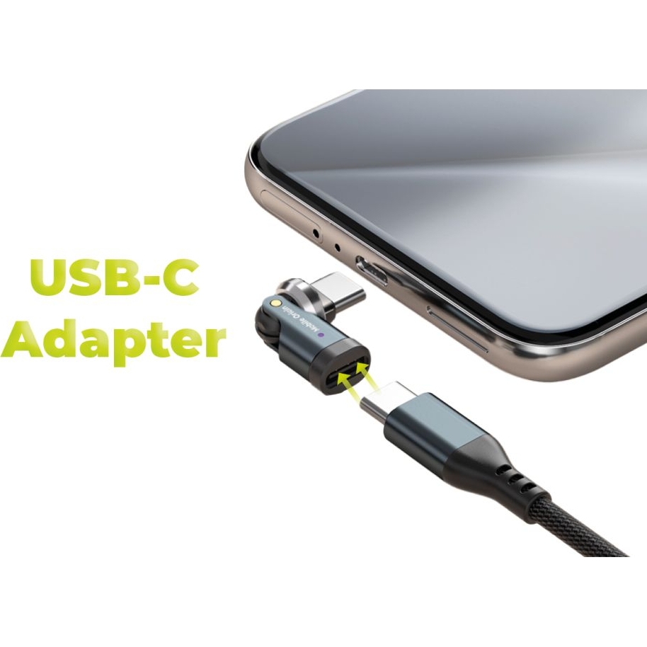 Obrotowy adapter USB-C Mobile Origin CB13 do ładowania i transferu danych, szary
