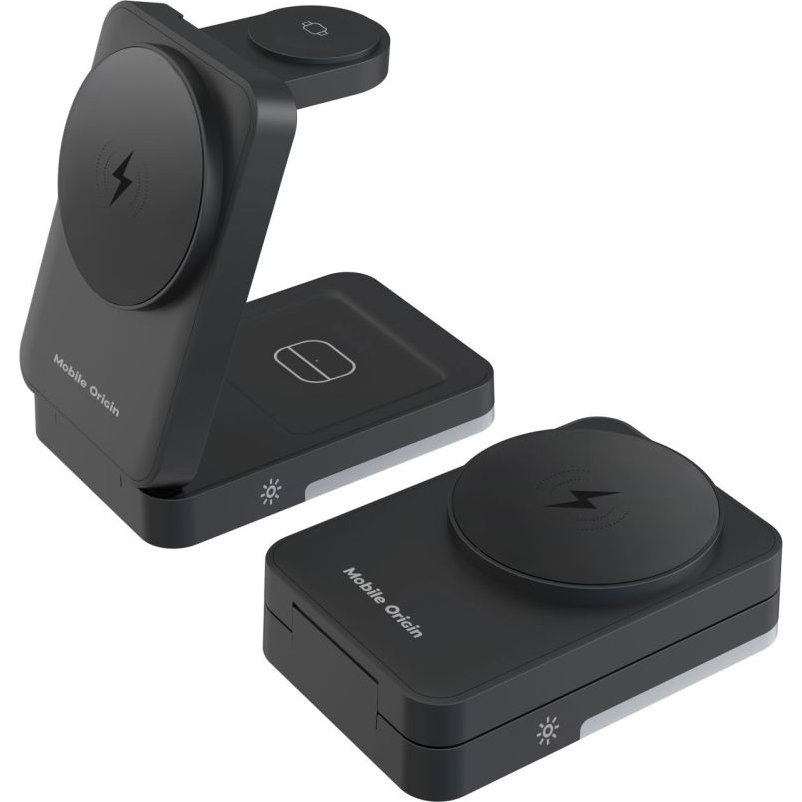 Mobile Origin Foldable Charging Stand PW28, składany stojak do ładowania w podróży, lekka, poręczna, stabilna, praktyczna, czarna