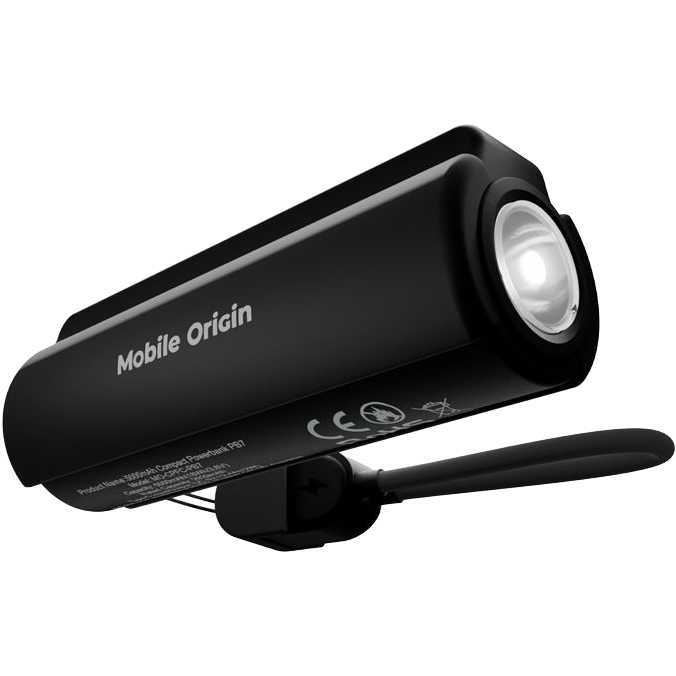Mobile Origin Compact PowerBank PB7, ultralekka kompaktowa konstrukcja idealna do plecaka, poręczna, czarny