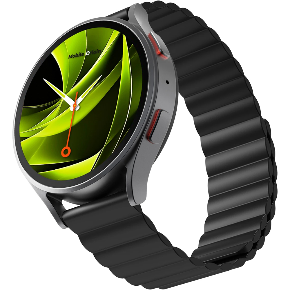 Mobile Origin Easy Strap Magnetic Watch, elastyczny silikon odporny na pot i wodę, higieniczny, czarny