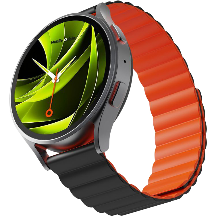 Mobile Origin Easy Strap Magnetic Watch, szybka wymiana paska bez narzędzi, praktyczny, czarno-pomarańczowy