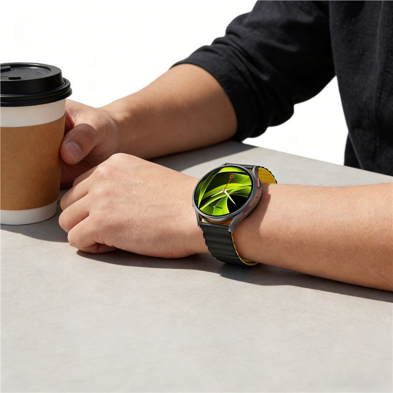 Mobile Origin Easy Strap Magnetic Watch, smukły komfortowy pasek do smartwatcha, uniwersalny, czarno-żółty