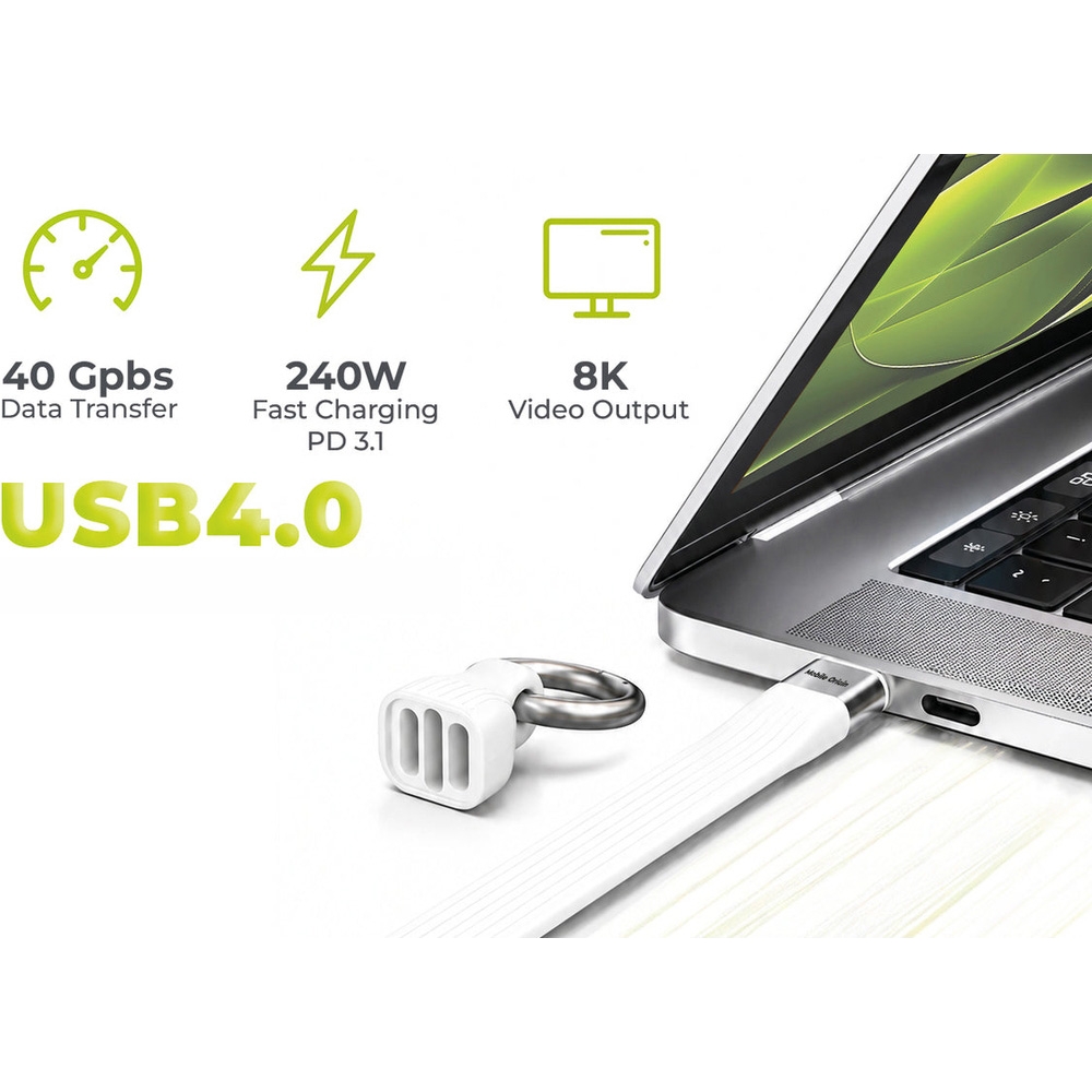 Mobile Origin CB17, kabel USB4 40 Gb/s z obsługą obrazu 8K 60 Hz, biały