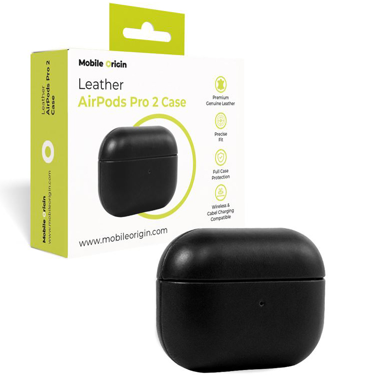 Mobile Origin Leather Case, ochrona słuchawek luksusowa mikrofibra stylowa precyzyjna, czarny