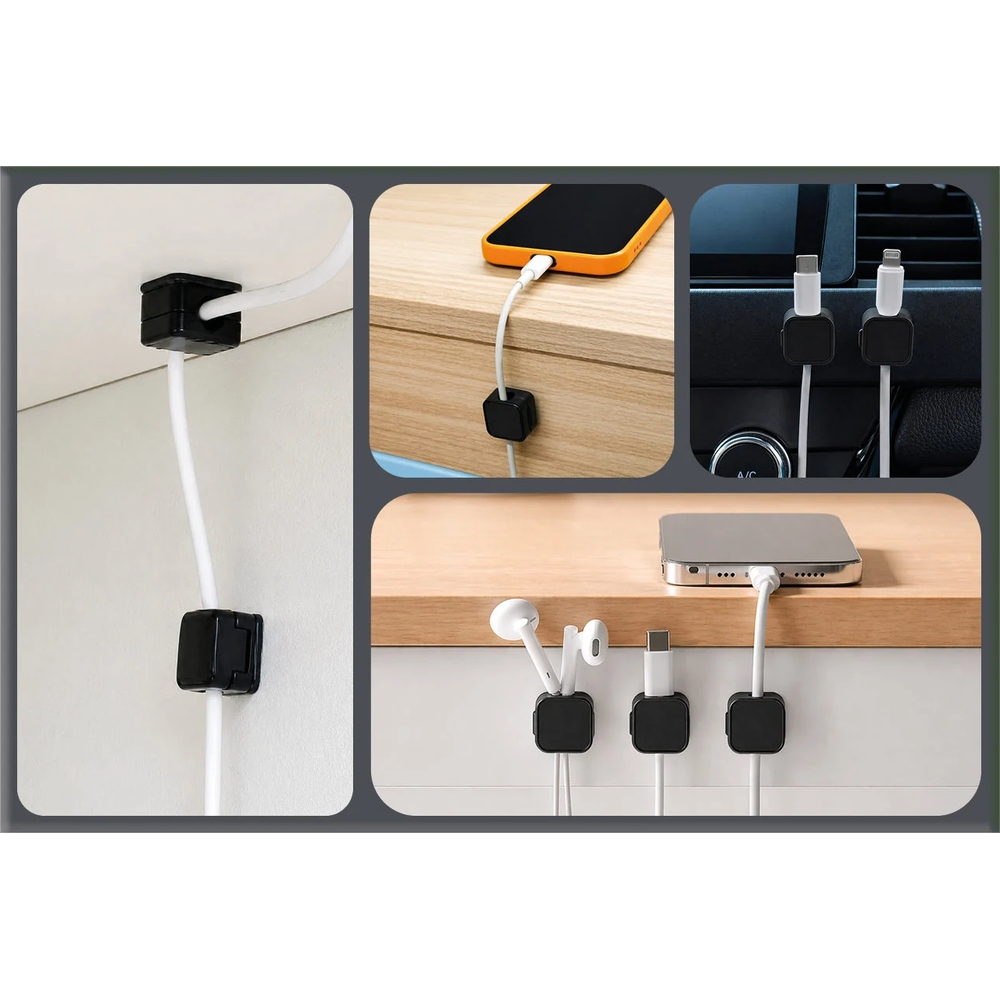 Kompaktowy magnetyczny organizer kabli Mobile Origin CB8, czarny