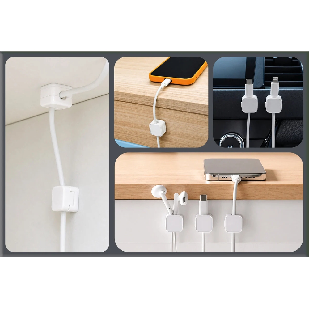 Kompaktowy magnetyczny organizer kabli Mobile Origin CB8, biały