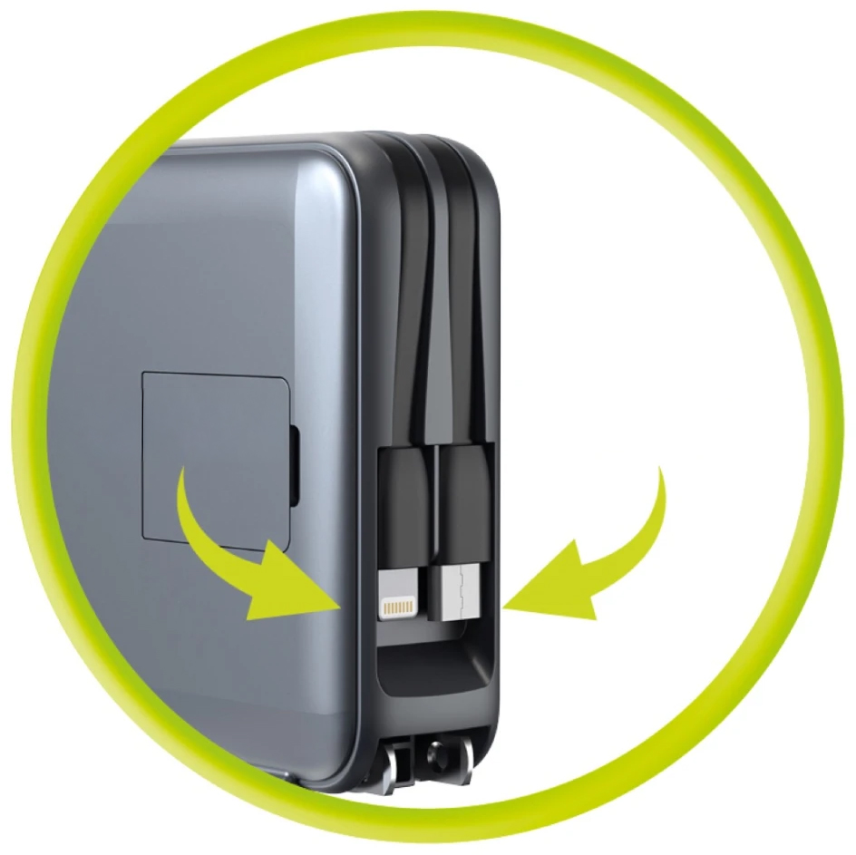 Mobile Origin Powerbank & Travel Charger, wielofunkcyjne ładowanie na podróż, szybkie, szary