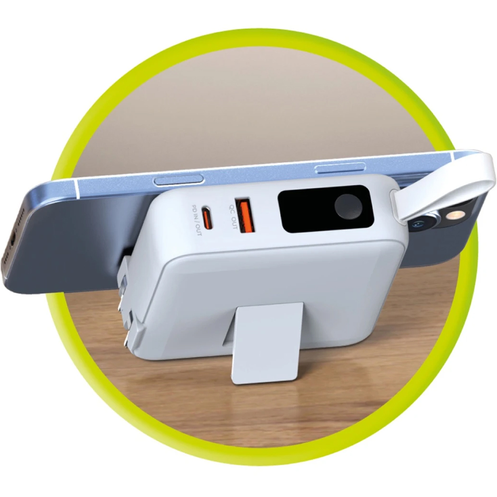 Mobile Origin Powerbank & Travel Charger, bezpieczna i przenośna konstrukcja, niezawodna, biały