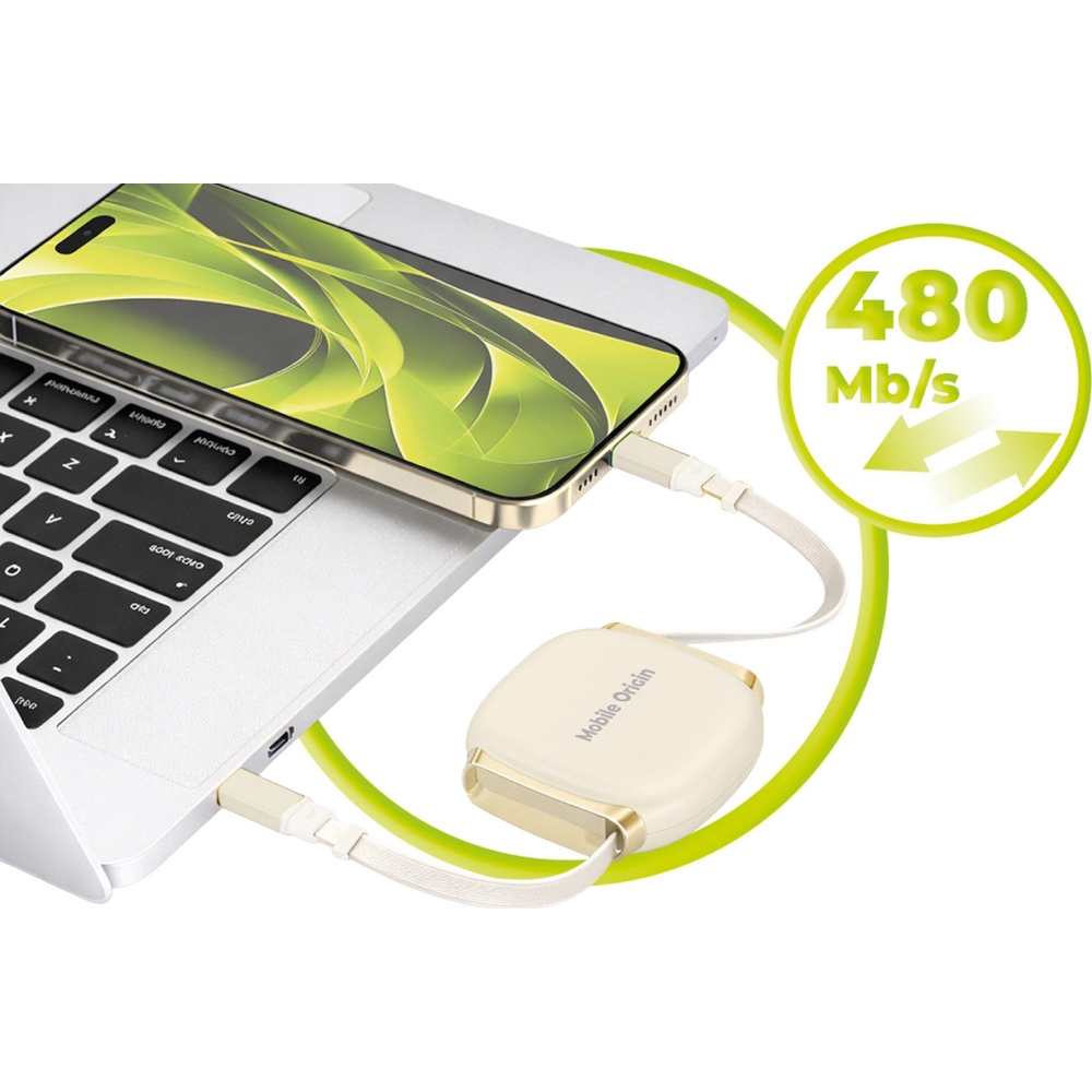 Kabel Mobile Origin CB7 z transferem danych do 480 Mb/s, beżowy