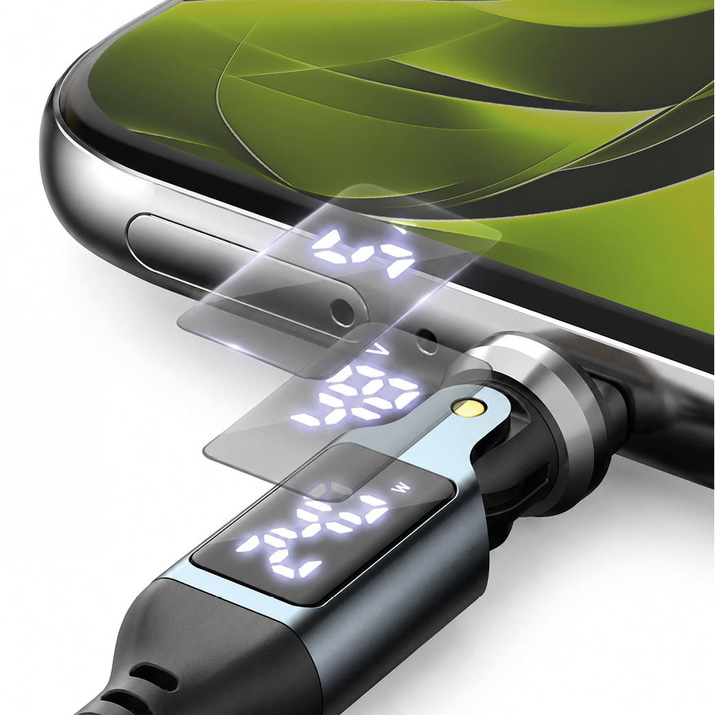 Mobile Origin CB16, wyświetlacz LED pokazujący aktualną moc ładowania w watach, Space Gray