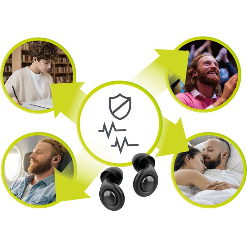 Mobile Origin Sleeping Earplugs 32 dB EA1, miękki silikon ergonomia wygodne użytkowanie spanie boczne, czarne