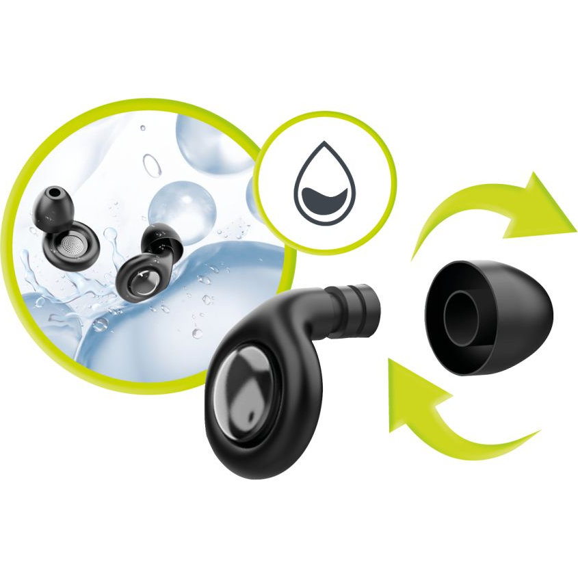 Mobile Origin Sleeping Earplugs 32 dB EA1, zmywalne wielorazowe praktyczność łatwe czyszczenie dopasowanie, czarne