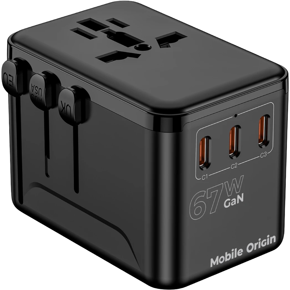 Mobile Origin Travel Adapter PW5, wieloportowy szybki adapter do ładowania, funkcjonalność, czarna