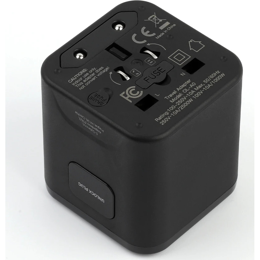 Adapter, przejściówka Mobile Origin, 250V, PW30 EU/UK/US/AUS czarna