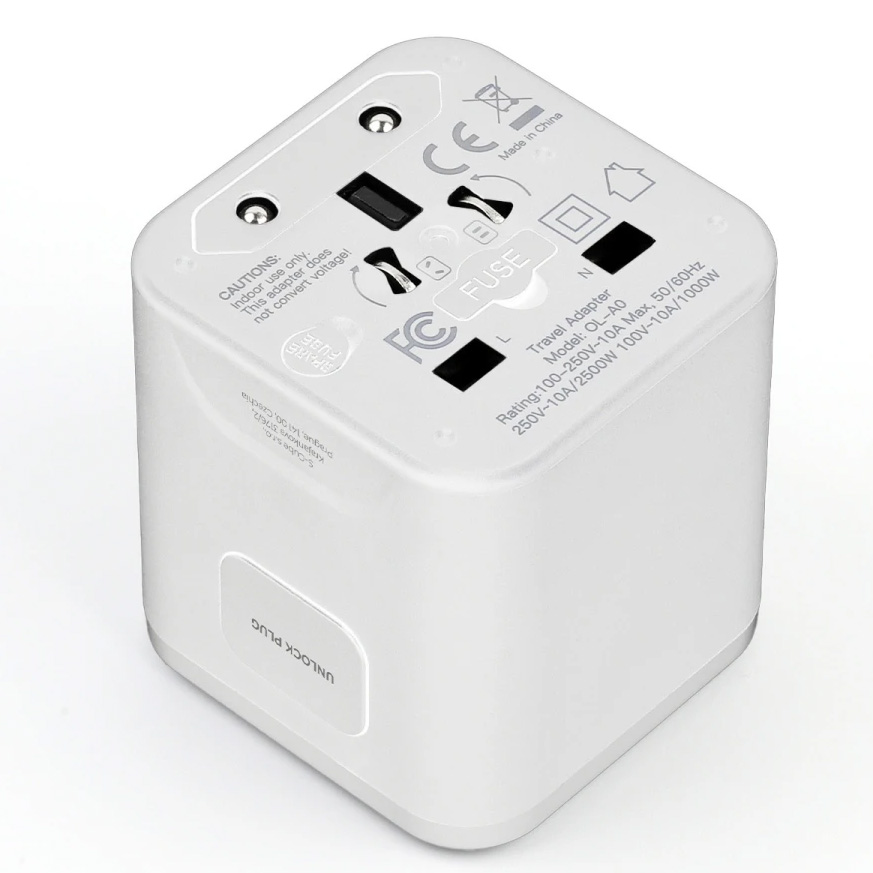 Adapter / przejściówka Mobile Origin, 2500W, PW30 EU/UK/US/AUS biała