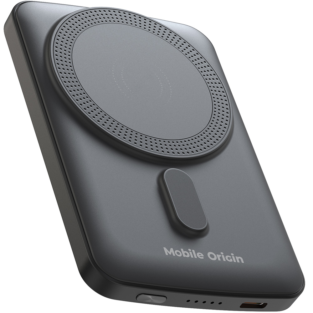 Powerbank indukcyjny Mobile Origin Wireless Magnetic PB10, magnetyczny do MagSafe, 1x USB-C, PD 20W, 5000mAh + kabel USB-C, czarny