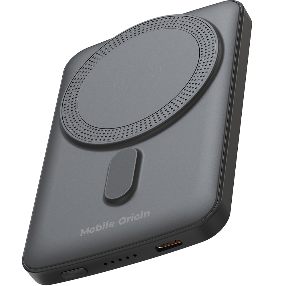 Powerbank indukcyjny Mobile Origin Wireless Magnetic PB10, magnetyczny do MagSafe, 1x USB-C, PD 20W, 5000mAh + kabel USB-C, czarny