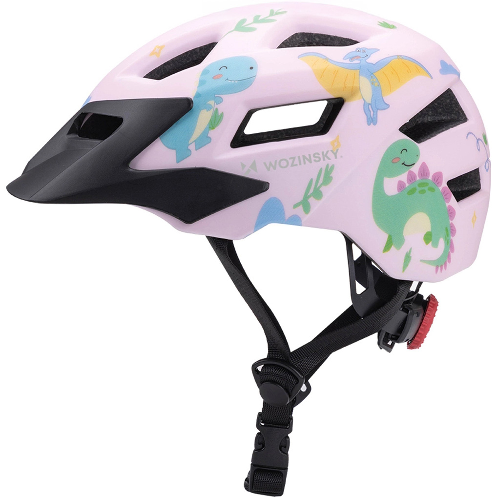Wozinsky HT-45RS, dziecięcy kask rowerowy lekki i praktyczny MTB, różowy w dziecięcy wzór